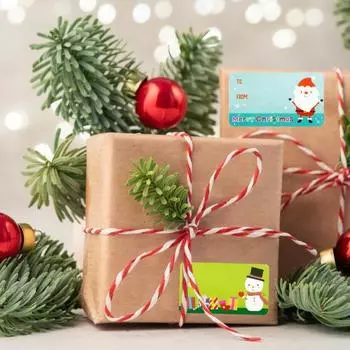 1 рулон Рождественская наклейка самоклеящаяся наклейка с рисунком Санта-Клауса и снеговиков для праздничного праздничного декора разноцветный