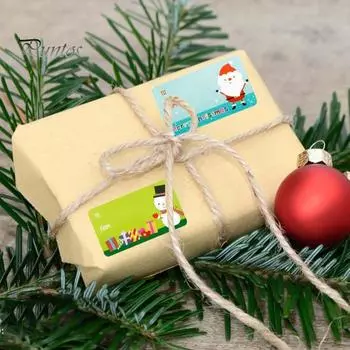 1 рулон Рождественская наклейка самоклеящаяся наклейка с рисунком Санта-Клауса и снеговиков для праздничного праздничного декора разноцветный