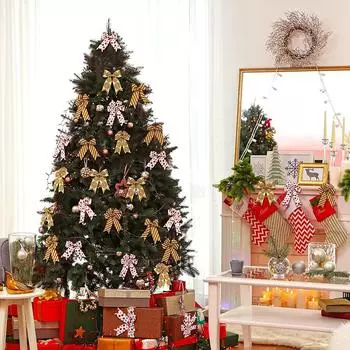 1 рулон рождественской ленты, красочный блеск, домашний фестиваль, праздничные атрибуты, украшения, украшения для рождественской елки, автомобильные аксессуары своими руками