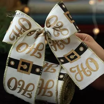 1 рулон рождественской ленты, лента для творчества и рукоделия, универсальная льняная лента для рождественских украшений своими руками