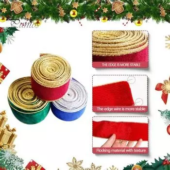 1 рулон рождественской ленты, нежная текстура, износостойкий яркий цвет, широко используемая декоративная лента для украшения рождественской подарочной коробки 3M вино красного
