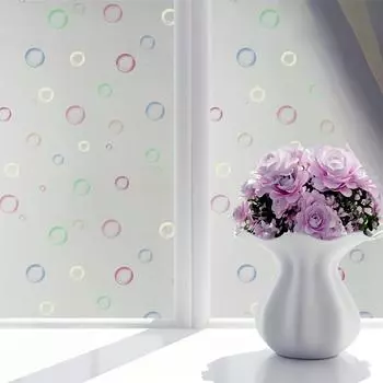 1 рулон с клеем, цветная пленка с пузырьковым узором, наклейка на окно, наклейка на окно для резки стекла, ванная комната, офис, кухня, окно 4m