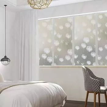 1 рулон самоклеящейся пленки для окон с эффектом одуванчика, защита от тепла и ультрафиолета, непрозрачная наклейка на окно, украсит ваше окно 5m