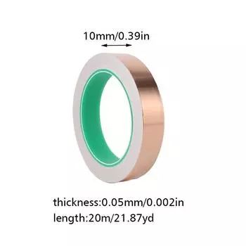 1 рулон самоклеящейся защитной ленты для поделок своими руками, высокотемпературная лента из медной фольги, универсальная, 20 м 10mm