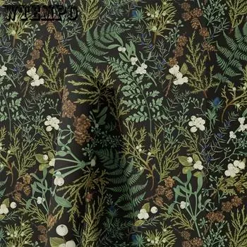 1 рулон самоклеящиеся обои с зелеными растениями и цветами съемные черные фоновые обои декоративные наклейки для гостиной спальни настенная мебель 1roll зелёный
