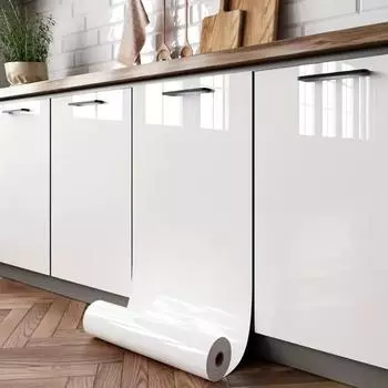 1 рулон самоклеящихся съемных обоев из ПВХ, водонепроницаемая контактная бумага черного, белого, серого цвета для кухни, спальни, гостиной 60cm*3m бежевый