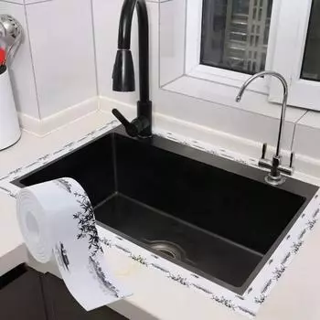 1 рулон самоклеящихся водонепроницаемых наклеек для швов с защитой от плесени и масла для туалета, кухни, домашнего декора, уплотнительной ленты
