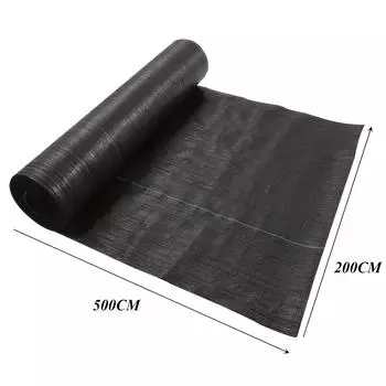 1 рулон сельскохозяйственной мульчи для борьбы с сорняками - черный пластиковый барьерный мат для защиты от сорняков, почвопокровное покрытие - для сада и ландшафта - подавляет сорняки и сохраняет влагу 200cm*500cm