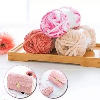 1 рулон шерстяной пряжи для вязания, креативная хлопковая нить, шерстяная пряжа для вязания крючком для шапки, шарфа, мягкой пряжи синели, сделай сам, поделки, аксессуары ручной работы