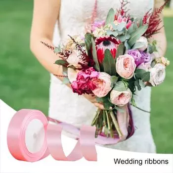 1 рулон, ширина 0,98 дюйма, 25 ярдов, атласная лента для рукоделия, яркая цветная лента для упаковки подарков, букеты, завязки для волос, поздравительные открытки, свадебный декор