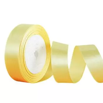 1 рулон шириной 0,98 дюйма, 25 атласных цветных лент для рукоделия, яркая лента для упаковки подарков светло-желтого