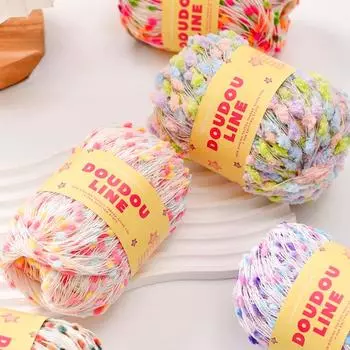 1 рулон шляпы материал нитки для вязания крючком пряжа для вязания приятная для кожи радужная нить своими руками тканая мягкая удобная цветная горошек