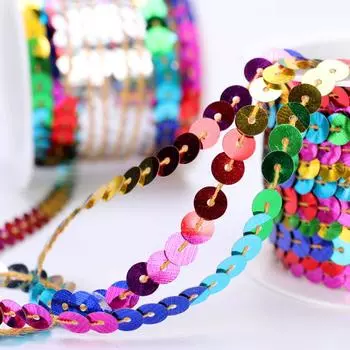 1 рулон швейной ткани своими руками ручная работа красочные пайетки украшения повязка на голову пайетки лента платье декор 5 м тканевые аксессуары