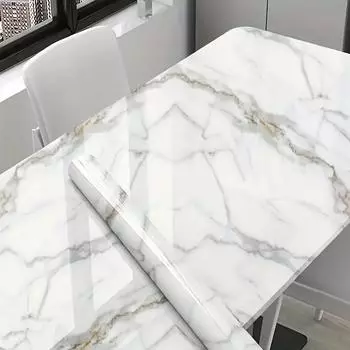1 рулон современных обоев с рисунком под мрамор, водостойкие и маслостойкие, самоклеящиеся, легко режутся 500 X 60cm/196.85 X 23.62in
