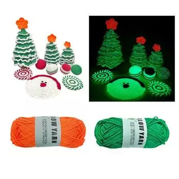 1 рулон светящейся в темноте пряжи 2 мм, ручная работа, простая в эксплуатации, светящаяся пряжа для вязания крючком, поделки своими руками оранжевый