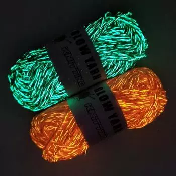 1 рулон светящейся в темноте пряжи 2 мм, ручная работа, простая в эксплуатации, светящаяся пряжа для вязания крючком для поделок своими руками оранжевый