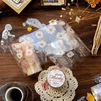 1 рулон, винтажная серия с растениями и цветами, ПЭТ-лента, украшение для скрапбукинга, коллаж, журнал, дневник, наклейки «сделай сам»