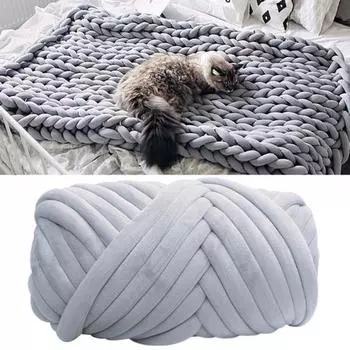 1 рулон вязальной пряжи 3 см, утолщенная, мягкая текстура, полиэстер, эластичная, гибкая сумка для кровати для домашних животных, плетеная пряжа для шитья, товары для дома бежевый