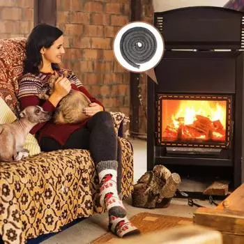 1 рулон запасной прокладки для дровяной печи, устойчивая к высоким температурам, безопасная бездымная уплотнительная веревка для каминов 6 mm