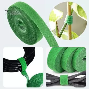 1 рулон зеленых ремней для растений, экологически чистая двухсторонняя многоразовая садовая лента, долговечный быстрозажимной поддерживающий ремень для вьющихся растений 10 mm зелёный