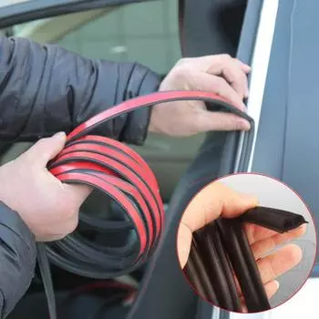 1 рулонная лента для герметизации дверей автомобиля, шумоподавление, ветрозащита, водостойкость, самоклеящаяся, сильная липкость, простая в установке резиновая лента для уплотнителя дверей автомобиля 10M