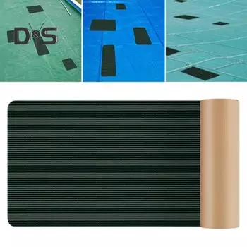 1 рулонная заплатка для ремонта покрытия бассейна 8x40 дюймов, комплект заплаток для защиты покрытия бассейна, самоклеящаяся лента для ремонта сетчатого покрытия бассейна для защиты покрытия бассейна в земле чёрный