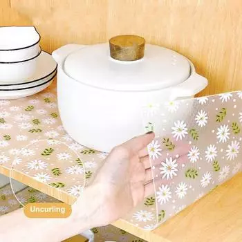 1 рулонный коврик для ящика, нескользящая водонепроницаемая подкладка для кухонного шкафа, легко чистящаяся защитная накладка для полки для дома 100cm