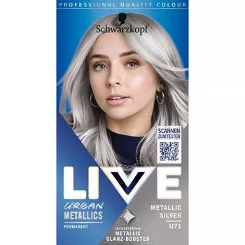 1 Schwarzkopf Hair Dye Live Urban Metallic U71 Metallic Silver