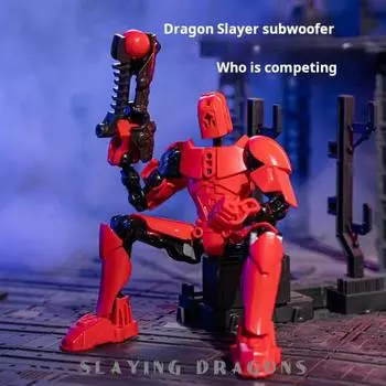 1 набор 3D-печатных фигурок роботов с аксессуарами, многосочлененная подвижная модель робота чёрный