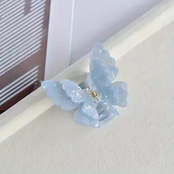 1 set bright double butterfly hair claw fluorescent acetic acid hair claw gift hair accessories pink butterfly clip hairpin Spri