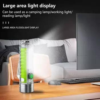 1 комплект фонариков для кемпинга, водонепроницаемый, высокая яркость, задний магнит, тип C, 1500 мАч, 5 Вт, фиксированный фокус, карманный фонарик для отдыха на природе серебряный