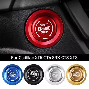 1 Set Car Engine Start Stop Button Ring Trim Sticker Start Ignition Button Cover For Cadillac XT4 XT6 CT4 CT5 Button Accessories золотой