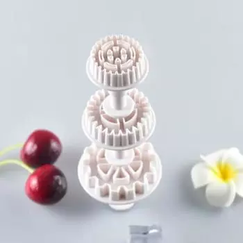 1 набор формочек для печенья в форме шестеренок, антивозрастной пластик, простые в использовании инструменты для украшения торта из помадки белый