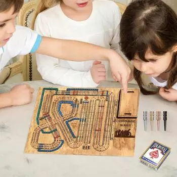 1 набор настольной игры «Войны Криббиджа» с деревянными колышками для игральных карт