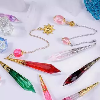 1 комплект кристаллов из эпоксидной смолы, силиконовая форма для литья маятника, инструменты для изготовления ювелирных изделий своими руками, серьги, кулоны