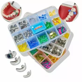 1 set Dental Metal M4 new Matrice Wedges set Matrix Ring Dental Rubber Elastic wedges Wooden Wedge Matrice holder Ring Distractor Plier 1 set