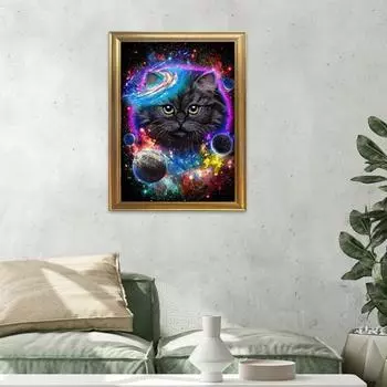 1 Set Diamond Painting Kit Exquisite Cat Pattern DIY Rhinestone Picture Craft Set for Home Decoration A