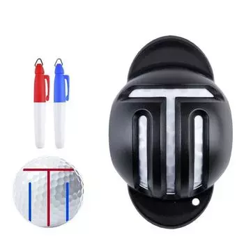 1 Set Double-sided Marking Golf Scribe With 2 Pens Golf Ball Marker Pen Golf Beginner t-shaped scriber