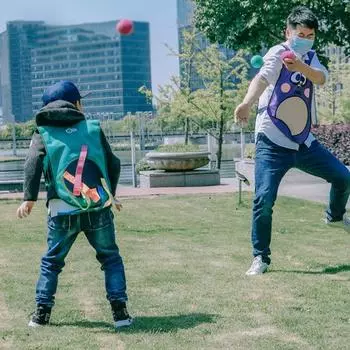 1 Set Durable Safe Lightweight Wear-resistant Backyard Lawn Sticky Waistcoat Dodgeball Game for Kindergarten Throwing Ball Kit A