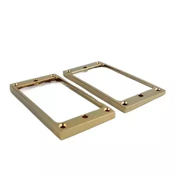 1 Set Gold Pickup Mount Humbucker Pickup Cover Frame Flat Top Set Replacement for Electric Guitar or Bass Rings,