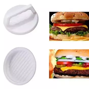 1 Set of DIY Hamburger Meat Press Tool Patties Machine Meat Burger Machine Mould Food Grade Plastic Hamburger Press белый
