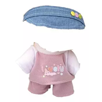 1 set Peaked Cap 20cm Cotton Doll Clothes Outfit Plush Doll Clothes Doll Accessories розовый