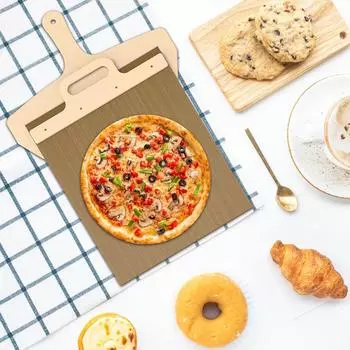 1 Set Premium Sliding Pizza Peel Non-Stick Pizza Spatula Paddle with Wooden Handle for Pizza Dough Pizza Ovens Kitchen Tools