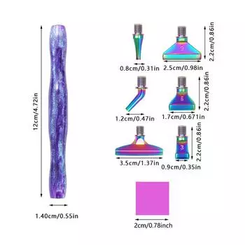 1 Set Resin Diamond Painting Pen Eco-friendly Alloy Replacement Pen Heads Multi Placers Crystal Point Drill Pens Nail Art Tool