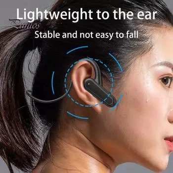 1 Set Sports Headphone Air Conduction 150mAh IPX5 Waterproof Reduction Bilateral Stereo Hanging Ear V5.3 Bluetooth-compatible Headset for Home чёрный