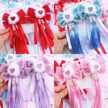 1 Set Winter Gift Children Hairball Pendant Ornament Hair Clips Girls Soft Faux Fur Hairpins Barrettes Kids Hair Accessories