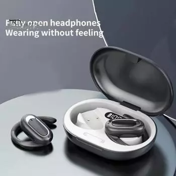 1 Set Wireless Earphone Bluetooth-compatible 5.3 Headset Digital Display Noise-Reducing Ear-hook Headphone for Music Call оранжевый