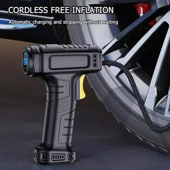 1 Set Wireless Intelligent Digital Inflation Pump Household Car, Handheld Car, Electric Charging, Portable Tire Inflation Pump чёрный