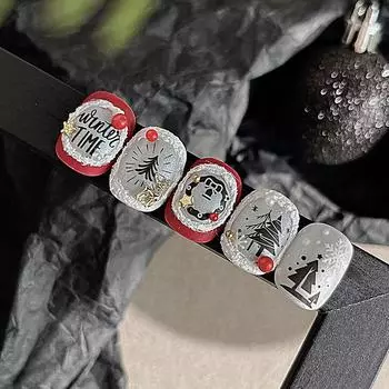 1 Sheet Cute Christmas Nail Stickers High Quality Deer Love Bear Exquisite Hollow Lines With Adhesive Nail Stickers Art Decor A1