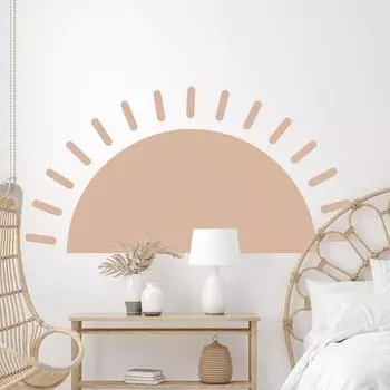 1 лист настенных наклеек мультфильм съемный самолет богема большой настенный наклейка солнце коричневый